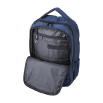 Sac à dos en polyester pour PC 15'', poches, bretelles rembourrées couleur bleu troisième vue