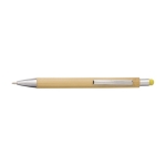 Stylo en bambou et métal avec embout tactile et Encre bleue couleur jaune première vue