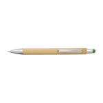 Stylo en bambou et métal avec embout tactile et Encre bleue couleur vert clair première vue
