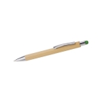 Stylo en bambou et métal avec embout tactile et Encre bleue couleur vert clair quatrième vue