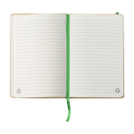 Carnet personnalisé recyclé avec élastique A5 pages lignées couleur vert clair cinquième vue