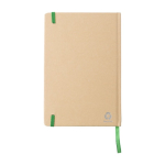 Carnet personnalisé recyclé avec élastique A5 pages lignées couleur vert clair sixième vue