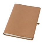 Carnet promotionnel A5 en papier kraft lavé avec pages lignées couleur marron troisième vue