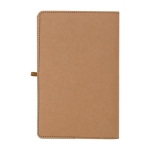 Carnet promotionnel A5 en papier kraft lavé avec pages lignées couleur marron quatrième vue
