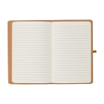 Carnet promotionnel A5 en papier kraft lavé avec pages lignées couleur marron sixième vue