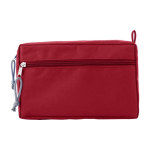 Trousse de toilette recyclée personnalisée à double zip RPET Essential couleur rouge première vue