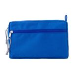 Trousse de toilette recyclée personnalisée à double zip RPET Essential couleur bleu roi première vue