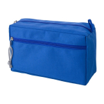 Trousse de toilette recyclée personnalisée à double zip RPET Essential couleur bleu roi deuxième vue