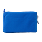 Trousse de toilette recyclée personnalisée à double zip RPET Essential couleur bleu roi troisième vue