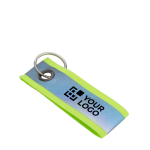 Porte-clés personnalisé en polyester réfléchissant et promotionnel avec zone d'impression