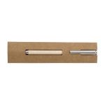 Stylo Dokumental® personnalisé en bois d´érable, Encre bleue couleur marron troisième vue