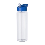 Bouteille de sport en plastique recyclé avec paille pliable 750ml couleur bleu deuxième vue