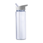 Bouteille de sport en plastique recyclé avec paille pliable 750ml couleur blanc première vue