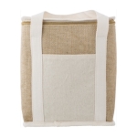 Sac isotherme en jute avec poche frontale en coton couleur marron première vue