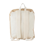Sac à dos en jute et coton avec poche et fermeture éclair frontale couleur naturel deuxième vue