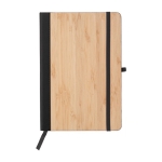 Carnet A5 à couverture en bambou et cuir synthétique, feuilles lignées couleur noir première vue