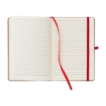 Carnet A5 à couverture en bambou et cuir synthétique, feuilles lignées couleur rouge quatrième vue