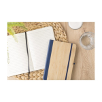 Carnet A5 à couverture en bambou et cuir synthétique, feuilles lignées troisième vue
