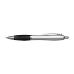 Stylo argenté avec grip antidérapant coloré, Encre bleue couleur noir première vue