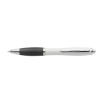 Stylo en ABS recyclé avec logo, grip en caoutchouc, Encre bleue couleur noir deuxième vue