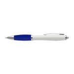 Stylo en ABS recyclé avec logo, grip en caoutchouc, Encre bleue couleur bleu première vue