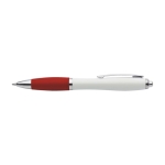 Stylo en ABS recyclé avec logo, grip en caoutchouc, Encre bleue couleur rouge première vue
