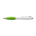 Stylo en ABS recyclé avec logo, grip en caoutchouc, Encre bleue couleur vert clair première vue