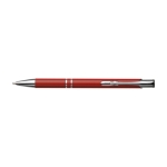 Stylo gravé en aluminium recyclé, Encre bleue couleur rouge première vue