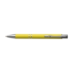 Stylo gravé en aluminium recyclé, Encre bleue couleur jaune première vue