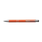 Stylo gravé en aluminium recyclé, Encre bleue couleur orange première vue