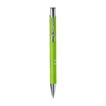 Stylo gravé en aluminium recyclé, Encre bleue couleur vert clair première vue