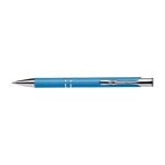 Stylo gravé en aluminium recyclé, Encre bleue couleur bleu ciel première vue