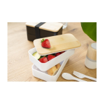 Boîte à lunch double compartiment et couverts 800ml Duo Compact couleur blanc quatrième vue