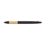 Stylo à embout tactile en plastique et bambou avec encre 3 couleurs couleur noir première vue