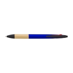 Stylo à embout tactile en plastique et bambou avec encre 3 couleurs couleur bleu première vue