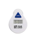 Minuteur douche 5 minutes avec ventouse pour publicité couleur blanc avec zone d'impression