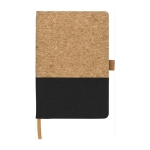 Carnet d´entreprise en liège et coton approx. A5 feuilles lignées couleur noir première vue