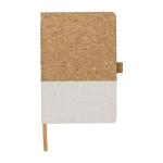 Carnet d´entreprise en liège et coton approx. A5 feuilles lignées couleur blanc première vue
