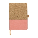 Carnet d´entreprise en liège et coton approx. A5 feuilles lignées couleur saumon première vue