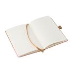 Carnet d´entreprise en liège et coton approx. A5 feuilles lignées couleur saumon deuxième vue