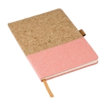 Carnet d´entreprise en liège et coton approx. A5 feuilles lignées couleur saumon troisième vue