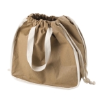 Sac en papier kraft lavable avec poignées et cordons 250 g/m² couleur marron deuxième vue