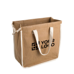 Sac en papier kraft lavable avec poignées et cordons 250 g/m² avec zone d'impression
