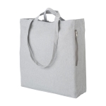 Sac en coton recyclé à fermeture latérale et double poignée 350 g/m² couleur gris deuxième vue