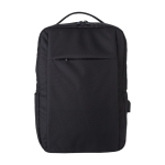 Sacs à dos pour ordinateur de 16´´ recyclés avec USB Power RPET couleur noir première vue