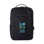 Sacs à dos pour ordinateur de 16´´ recyclés avec USB Power RPET avec zone d'impression