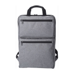 Sac à dos pour PC 15'' en polyester et coton avec 2 poches extérieures couleur gris première vue