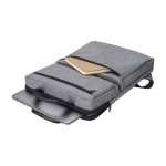 Sac à dos pour PC 15'' en polyester et coton avec 2 poches extérieures couleur gris deuxième vue