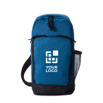 Grand sac à bandoulière personnalisé en polyester 600D avec sangle couleur bleu avec zone d'impression
