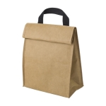 Sac isotherme en papier kraft avec poignée et fermeture velcro couleur marron deuxième vue